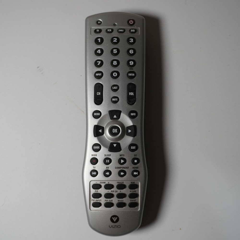 Vizio Remote Control TV‎ VCR Cable DVD Input Volume Tested Silver Black